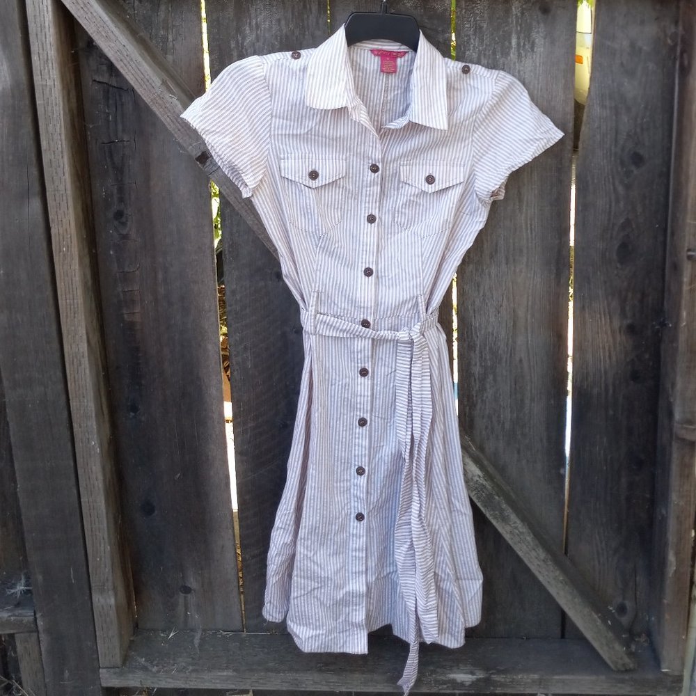 Striped Shirt Dress/Duster Classic Vacation Preppy Work Summer Capsule
